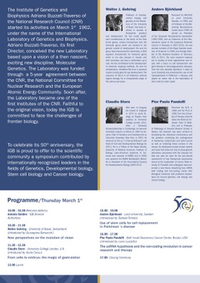 Synospis of the 1st March IGB 50th Anniversary Symposium Synospis of the 1st March IGB 50th Anniversary Symposium